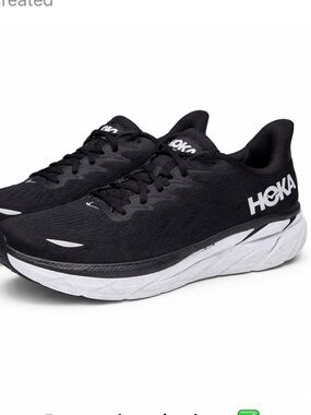 Hoka One One Clifton 8 Black White Running Shoes Mens Size 11.5